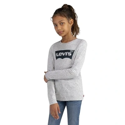 Afbeelding van Levi&#039;s Batwing TEE Longsleeve voor kinderen, Maat: 158, Light grey heather