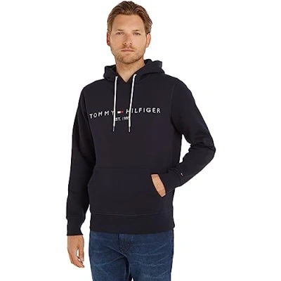 Image de Tommy Hilfiger Homme Sweatshirt Logo Hoody, Sky Captain, XL