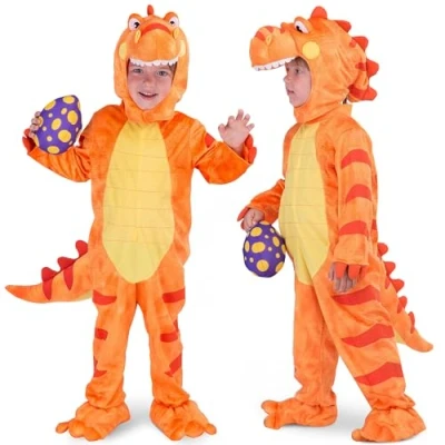 Afbeelding van Spooktacular Creations T Rex Deluxe dinosauruskostuum voor kinderen, Halloween, dinosaurus, verkleedfeest, rollenspel en cosplay, Oranje