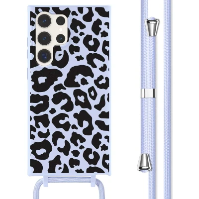 Afbeelding van imoshion hoesje Geschikt voor Samsung Galaxy S23 Ultra met koord Siliconen design Meerkleurig / Animal Lila