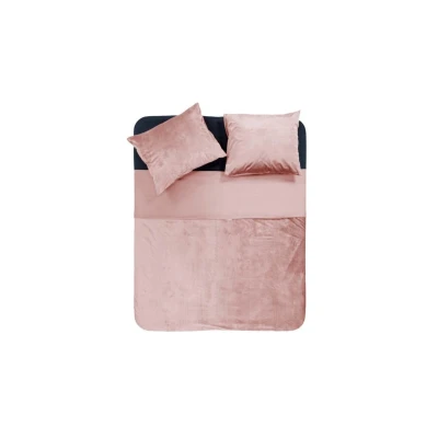 Afbeelding van Dekbedovertrek Velvet Piping 140x200/220 cm, Kleur: Roze Microvezel Effen ZwartTaupeGrijsRoze Sleeptime Ga naar Dekbed Discounter.nl &amp;