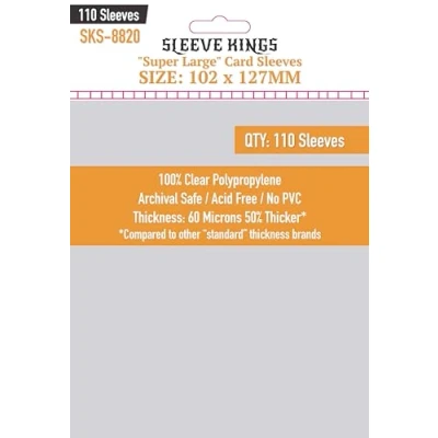 Afbeelding van Sleeve Kings 110 stuks super grote plastic kaarthoezen 102 mm x 127