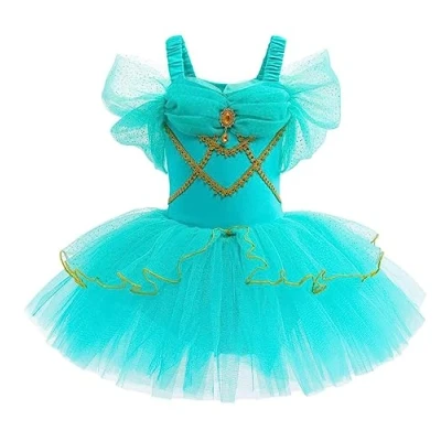 Afbeelding van Lito Angels Prinses Jasmine balletjurk voor kinderen, meisjes, ballerina kostuum, tutu, maat 7 8 jaar (labelnummer 140)