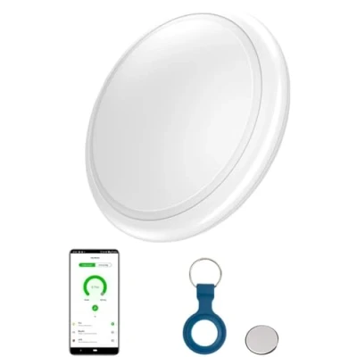 Afbeelding van EMEBAY Bluetooth tracker voor objectzoekers, werkt met mobiele app, compatibel Android en iOS, tegen verlies koffers, portefeuilles, sleutels, huisdieren oudere kinderen