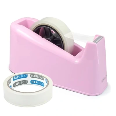 Image de Rapesco 1487 500 Dévidoir de Ruban avec 2 Rouleaux Adhésifs, Rose Pastel