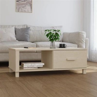 Afbeelding van Salontafel HAMAR 100x55x35 cm massief grenenhout honingbruin