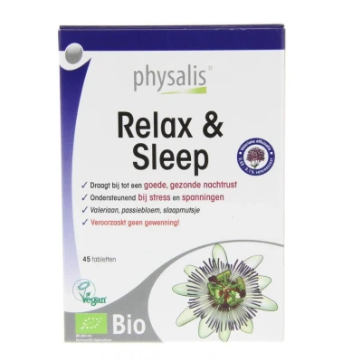Afbeelding van 15% korting Physalis Relax &amp; Sleep Bio (45 Tabletten)