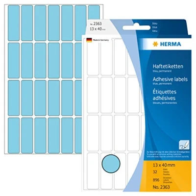 Afbeelding van HERMA Universele etiketten blauw 13x40 mm Papier mat 896 St.
