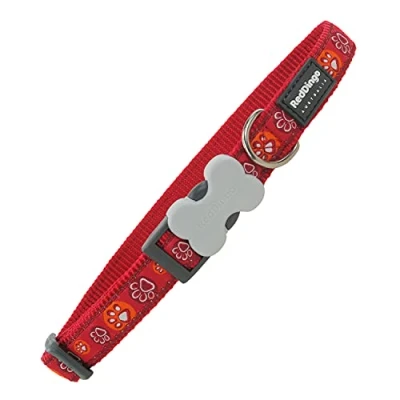 Afbeelding van Hondenhalsband Red Dingo Pootafdrukken (20 32 cm) (1,2 x 20