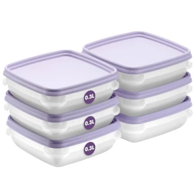 Afbeelding van Smartstore 6 stuks 0,3 liter voedselcontainers, geschikt voor koelkast en vriezer, BPA vrije herbruikbare maaltijdbereidingscontainers, magnetronbestendig, vaatwasmachinebestendig,