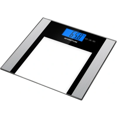 Afbeelding van Inventum PW708ZW Personenweegschaal Digitaal Lichaamsanalyse 10 gebruikers Tot 180 kg Inclusief batterijen Gehard glas Transparant/Zwart/RVS