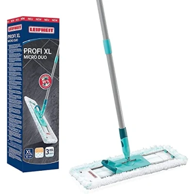 Afbeelding van Leifheit Profi vloerwisser XL Micro Duo 42 cm wisbreedte 146 rug vriendelijke werkhoogte 360 draaibare scharnier Click System