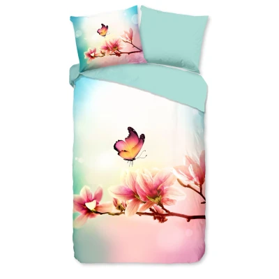 Afbeelding van Pure Dekbedovertrek &quot;vlinder met bloemen&quot; Multi (240x200/220 cm) Microfiber