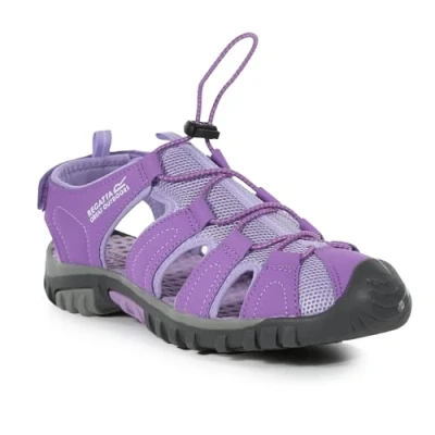 Afbeelding van Regatta Westshore&#039; Beschermende Teenbumper Water Friendly EVA Voetbed Slip Resistant Outsole Sandalen Sport Uniseks Kinderen, zwart, limoengroen