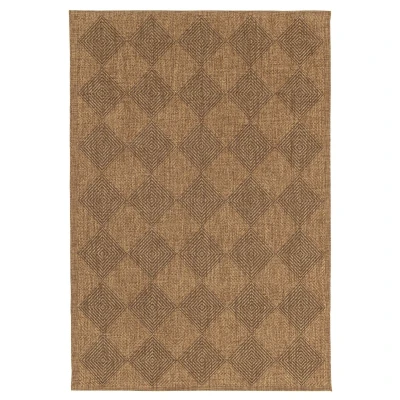 Afbeelding van Buitenkleed Ruiten Twill Parquet Bruin/zwart 160x230 Cm