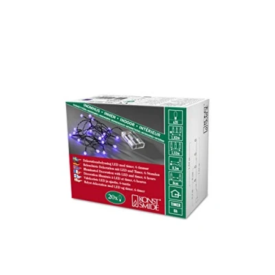 Afbeelding van Konstsmide 1491 457 Micro lichtketting Binnen werkt op batterijen Aantal lampen 20 LED Purper