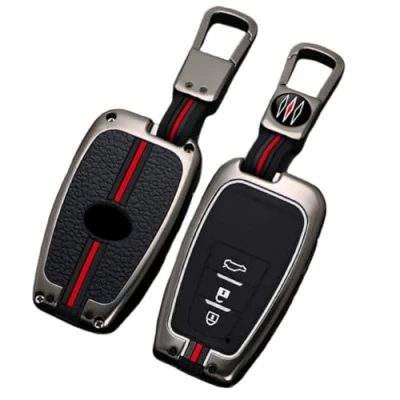 Afbeelding van Happyit Zinklegering autosleutelhoes voor Toyota Camry RAV4 Avalon C HR Prius Corolla GT86 360 waterdichte bescherming (mat kleur, 3 knoppen)