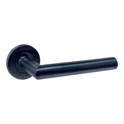 Afbeelding van Intersteel Deurkruk Q 01 op rozet verdekt ø52x6mm PVD zwart