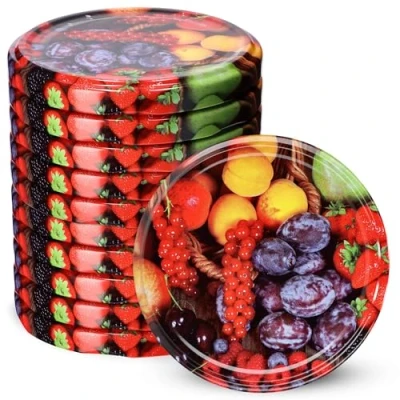 Afbeelding van KADAX Set van 10 schroefdeksels fi66 mm metaal voor potten 200 ml en 315 schroefdeksel met 4 vergrendelingstanden deksel (10 stuks)