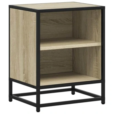Afbeelding van vidaXL Nachtkastje 40x31x50 cm bewerkt hout en metaal sonoma eiken