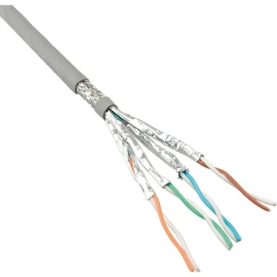 Afbeelding van S/FTP CAT6 Gigabit netwerkkabel met vaste aders AWG24 / grijs 50 meter