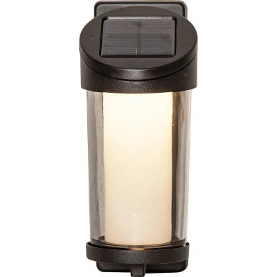 Afbeelding van Star Trading wandlamp Alippa, solar lamp, lantaarn, zwart, aluminium, wit, buiten, schemersensor, 21 cm