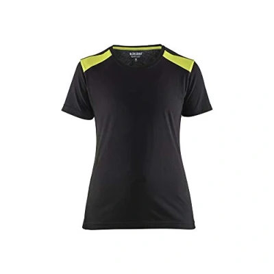 Afbeelding van Blaklader Dames T shirt 3479 1042 Zwart/High Vis Geel L
