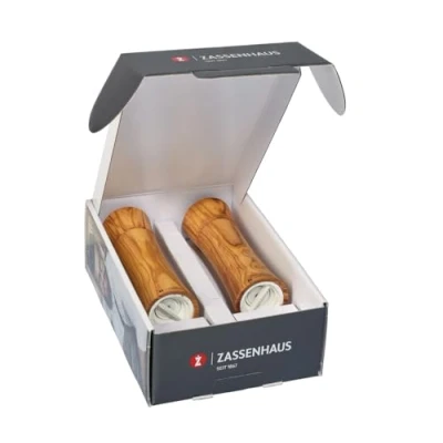 Afbeelding van Zassenhaus Peper en zoutset Frankfurt Olijfhout 18 cm