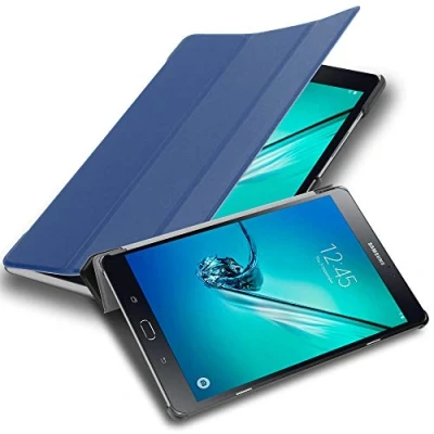 Afbeelding van Cadorabo Tablet Hoesje geschikt voor Samsung Galaxy Tab S2 (8 inch) in JERSEY DONKER BLAUW Ultra dun beschermend geval met automatische Wake Up en Stand functie Book Case Cover Etui