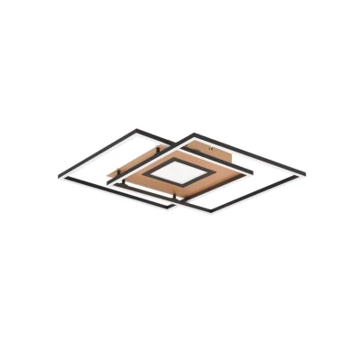 Afbeelding van Trio Design Plafondlamp Via Messing Mat 50x50x6.5cm Metaal