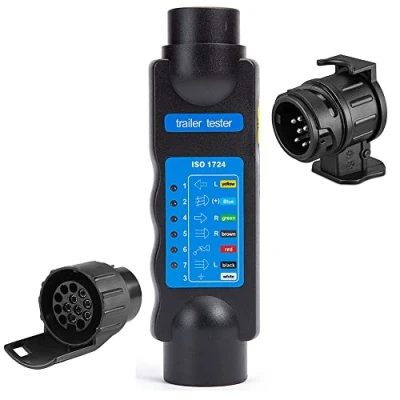 Afbeelding van SPARKMOTO Testerset 7 polige aanhangerstekker met adapter naar 13 polig en voor aanhanger, pins, kabelcircuittester, achterlichten aanhanger (SKT0713)