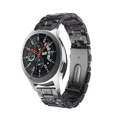 Afbeelding van Cadorabo Hars bandje 22mm geschikt voor Samsung Galaxy Gear S3 / 2 in ZWART Vervangingsmanchet Huawei Watch GT Pro Ticwatch enz.