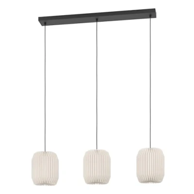 Afbeelding van EGLO Belgrave Hanglamp E27 88 cm Zwart/Wit Papier