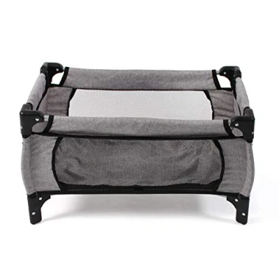 Afbeelding van Bayer Chic 2000 653 19 Deluxe reisbed voor poppen tot 50 cm, grijs gemêleerd klein
