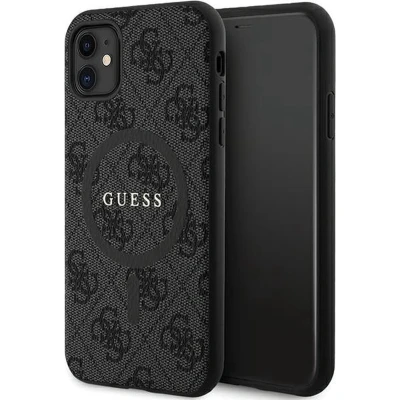 Afbeelding van Guess 4G Back Case (MagSafe Compatible) Geschikt voor Apple iPhone 11 (6.1&quot;) Zwart