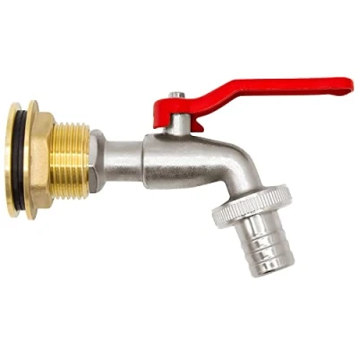 Afbeelding van VARIOSAN 14702 Regentondoorvoer + kogelkraan, set, 3/4 inch, messing