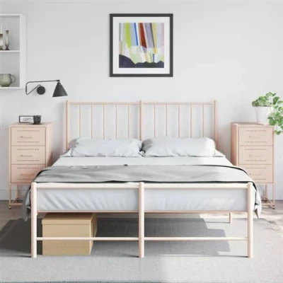 Afbeelding van Nachtkastjes 2 st 36x39x78 cm staal roze