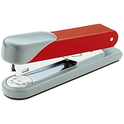 Afbeelding van Novus Stabiele nietmachine (capaciteit 30 vellen papier, kantoornietmachine met 200 nietjes 24/6 DIN SUPER) rood