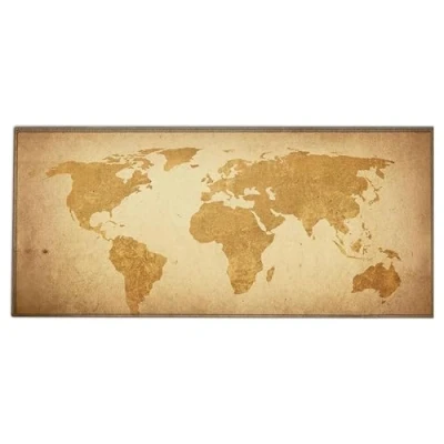 Afbeelding van Kantoor en gaming muismat met genaaide rand, voor laptop of computer, bureauonderlegger rubberen, antislip onderkant 40x90 cm