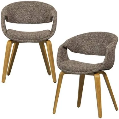 Afbeelding van WOOOD Yossi Eetkamerstoelen Houten Naturel Poot Bruin Set van 2