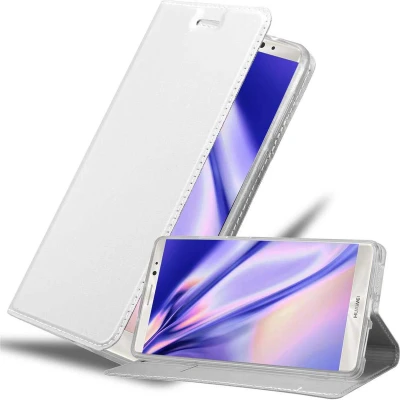 Afbeelding van Cadorabo Hoesje geschikt voor Huawei MATE 8 in CLASSY ZILVER Beschermhoes met magnetische sluiting, standfunctie en kaartvakje Book Case Cover Etui