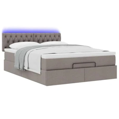Afbeelding van vidaXL Bed met matras 140x200 cm stof taupe