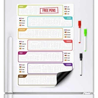 Afbeelding van CKB ltd Weekplanner Whiteboard Planbord Week planner agenda Magnetisch planborden white plan bord A3 Planning board Weekly