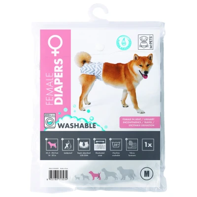 Afbeelding van Mpets Wasbare Luier Training &amp; Gedrag 22x25x6 cm Wit Grijs Voor Teven M