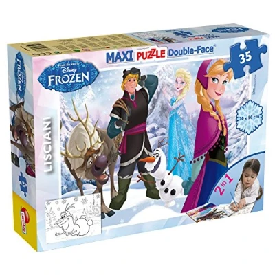 Afbeelding van Lisciani Disney Frozen puzzel Maxi 35 stukjes dubbelzijdig achterkant om in te kleuren educatief spel vanaf 3 jaar