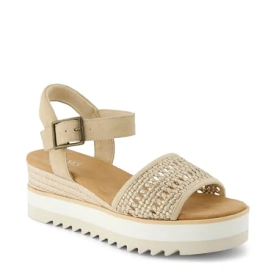 Afbeelding van TOMS Diana Sandalen met sleehak, Dames, Maat: 37.5, Gold Leer en textiel
