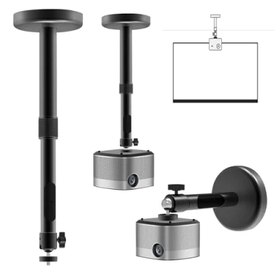 Afbeelding van SUNOYA 2 in 1 plafondbeugel voor beamer, wandhouder, 360 graden draaibaar, plafondhouder met kabelgeleiding, tot 5 kg, plafondafstand 20 40 cm