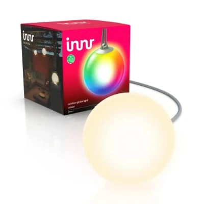 Afbeelding van Innr slimme buitenverlichting uitbreiding bol color is geschikt voor * 16 miljoen kleuren en alle wittinten Zigbee smart outdoor globe dimbaar tunable