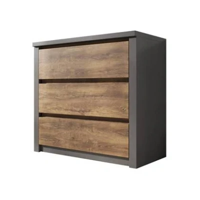 Afbeelding van Meubella Dressoir Monaco Eiken Grijs 90 cm