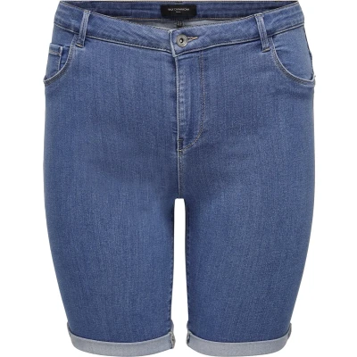 Afbeelding van ONLY Carmakoma Carthunder LIFE Jeansshort, Dames, Maat: 50, Medium blue denim